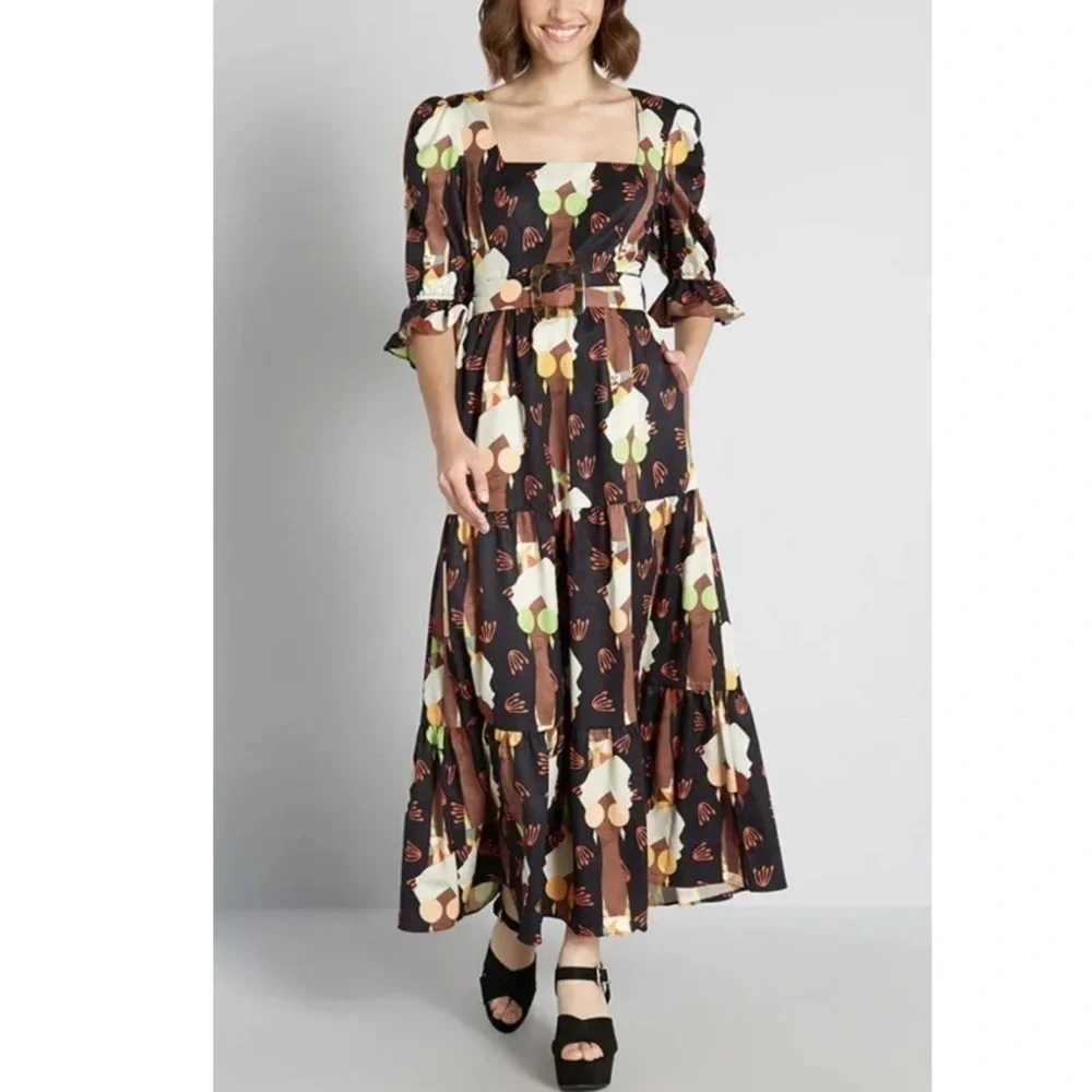Hutch Anthropologie Maxi Midi sunglass lady Boho Dress Size 6 ModCloth new - Picture 10 of 10
